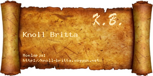 Knoll Britta névjegykártya